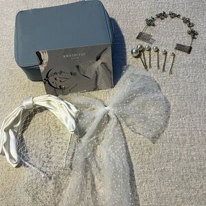 Kristin Ess White and Silver Hair Accessories Set